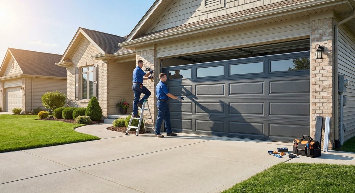 Garage door repair work